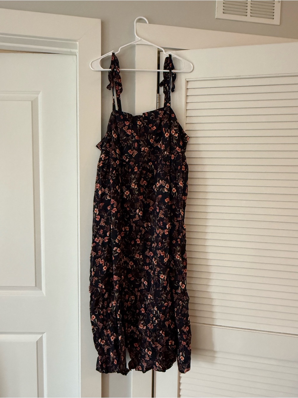 Old Navy Navy Floral Summer Dress with Orange Flowers